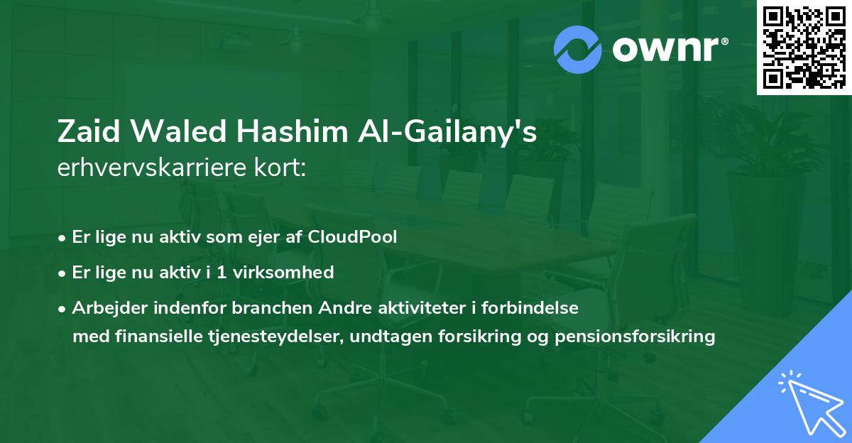 Zaid Waled Hashim Al-Gailany's erhvervskarriere kort