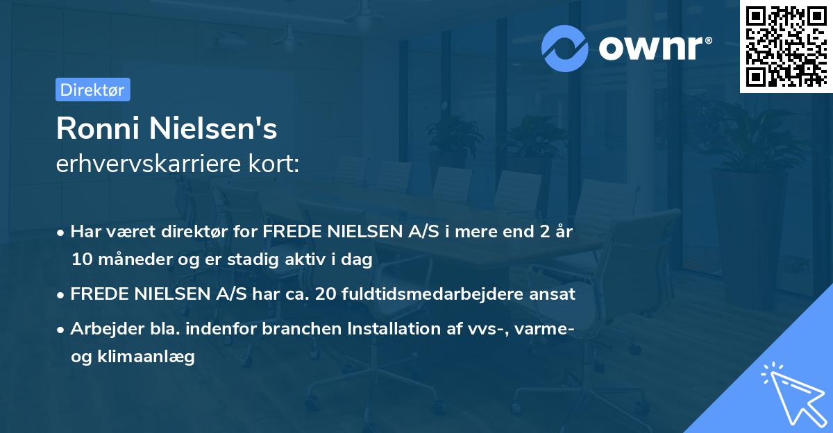 Ronni Nielsen's erhvervskarriere kort