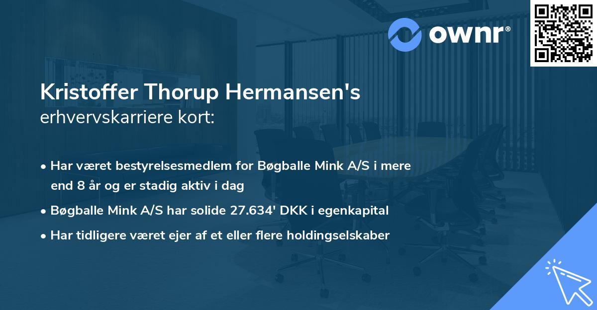 Kristoffer Thorup Hermansen's erhvervskarriere kort