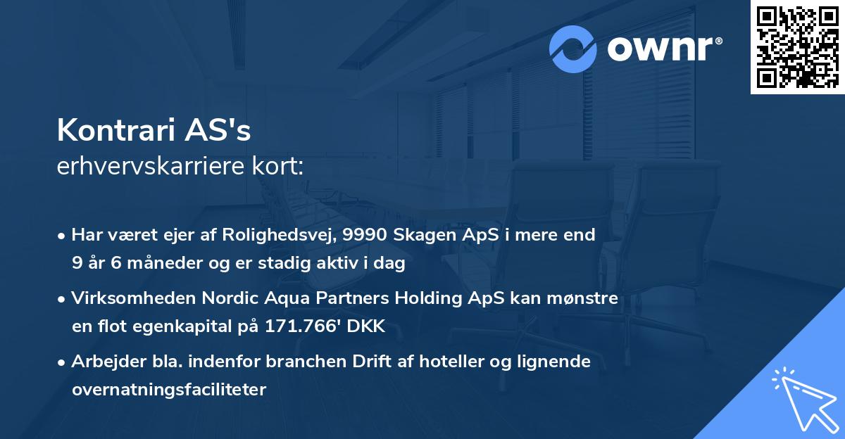 Kontrari AS's erhvervskarriere kort