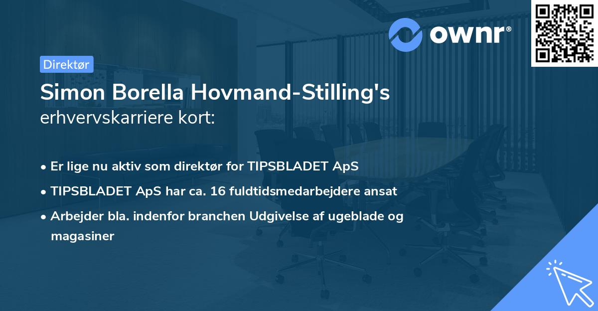 Simon Borella Hovmand-Stilling's erhvervskarriere kort