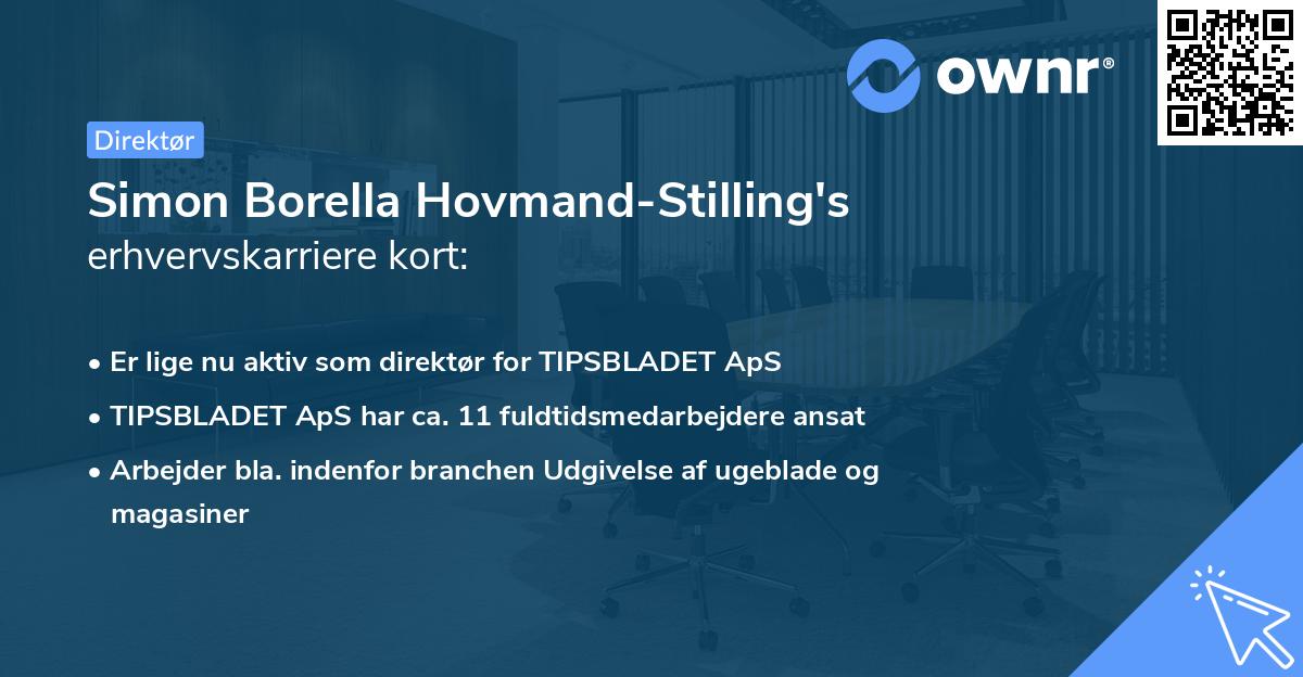Simon Borella Hovmand-Stilling's erhvervskarriere kort