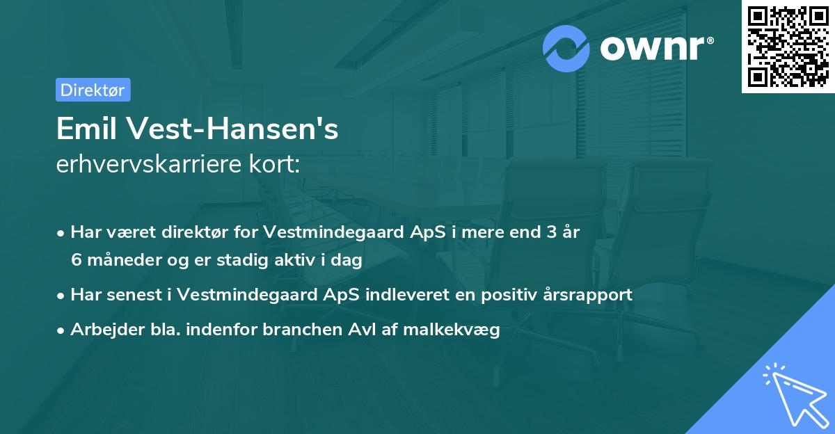 Emil Vest-Hansen's erhvervskarriere kort