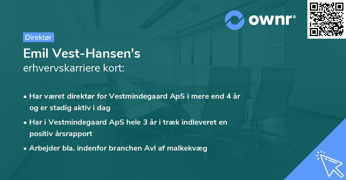 Emil Vest-Hansen's erhvervskarriere kort