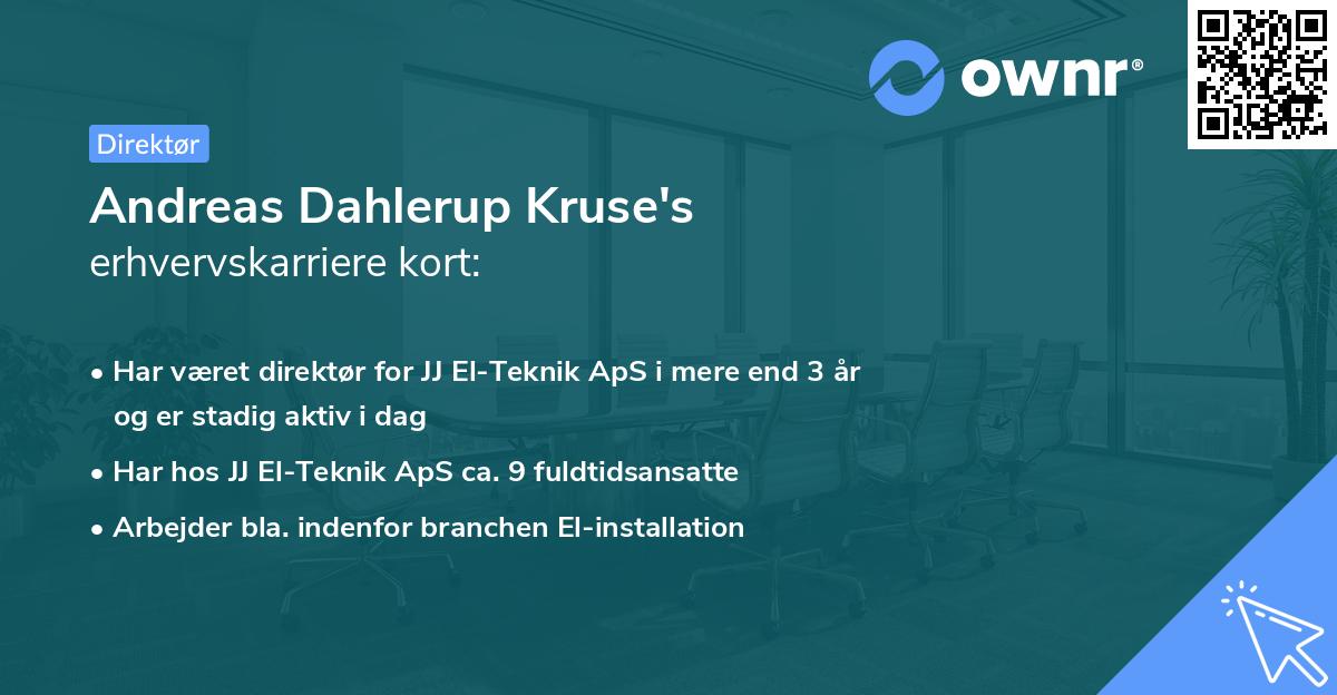 Andreas Dahlerup Kruse's erhvervskarriere kort