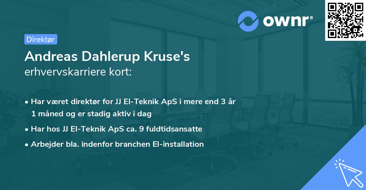 Andreas Dahlerup Kruse's erhvervskarriere kort