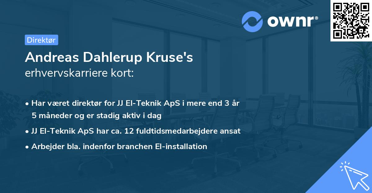 Andreas Dahlerup Kruse's erhvervskarriere kort