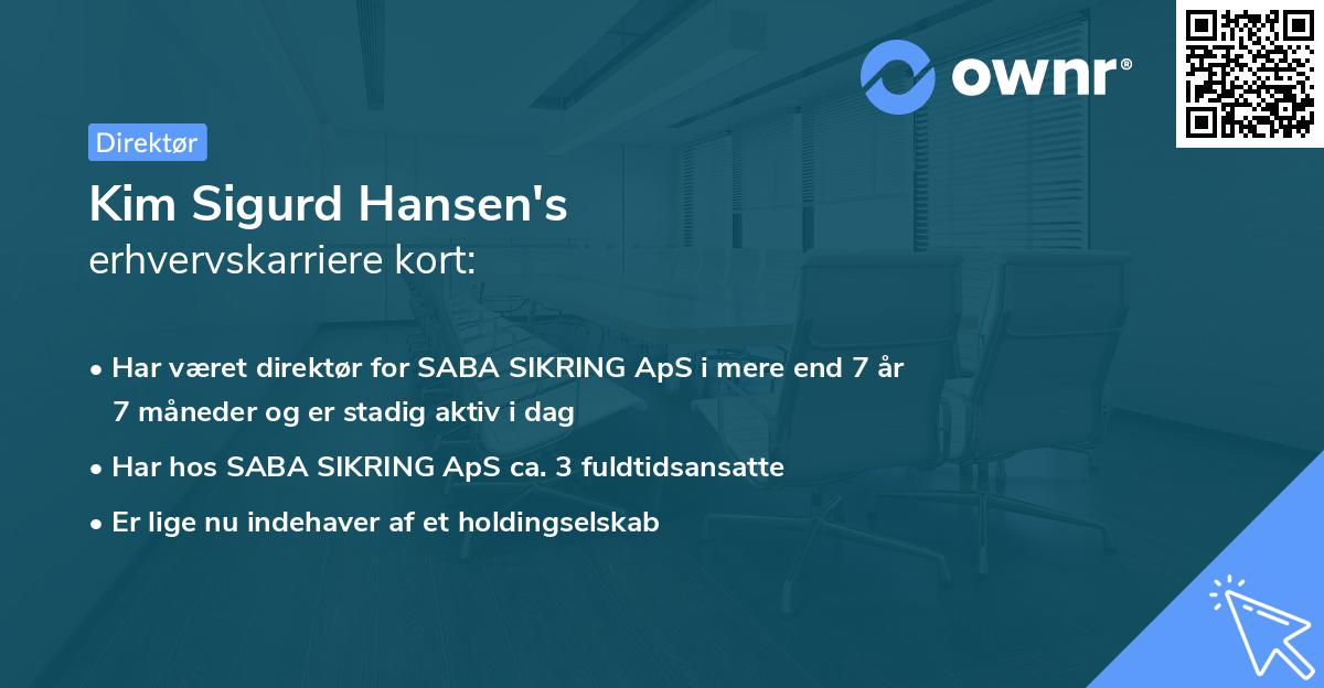 Kim Sigurd Hansen's erhvervskarriere kort