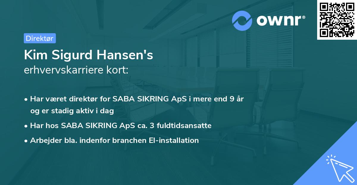 Kim Sigurd Hansen's erhvervskarriere kort