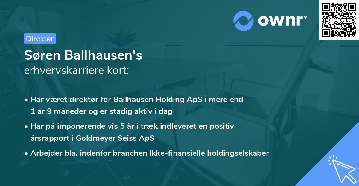 Søren Ballhausen's erhvervskarriere kort