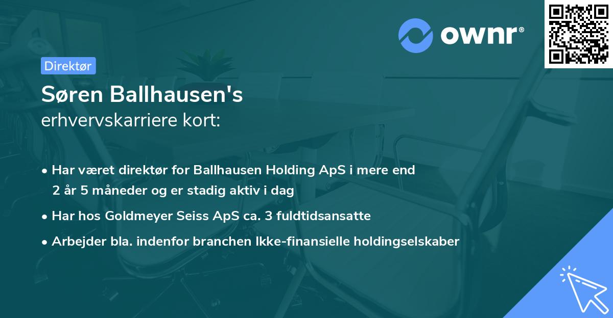 Søren Ballhausen's erhvervskarriere kort