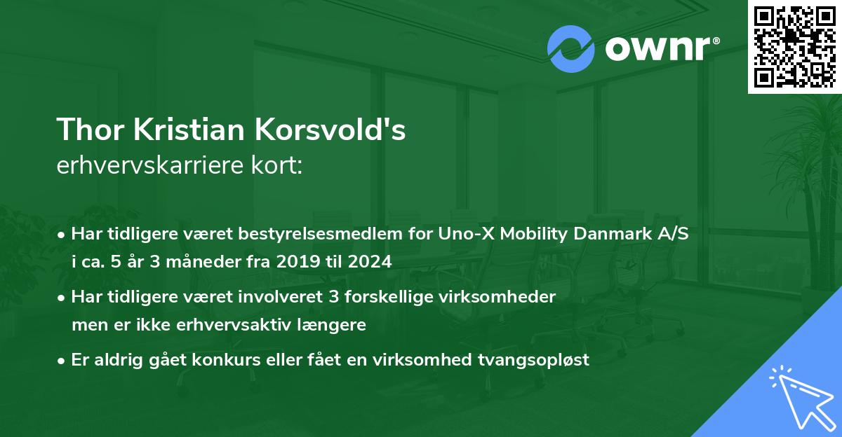Thor Kristian Korsvold's erhvervskarriere kort