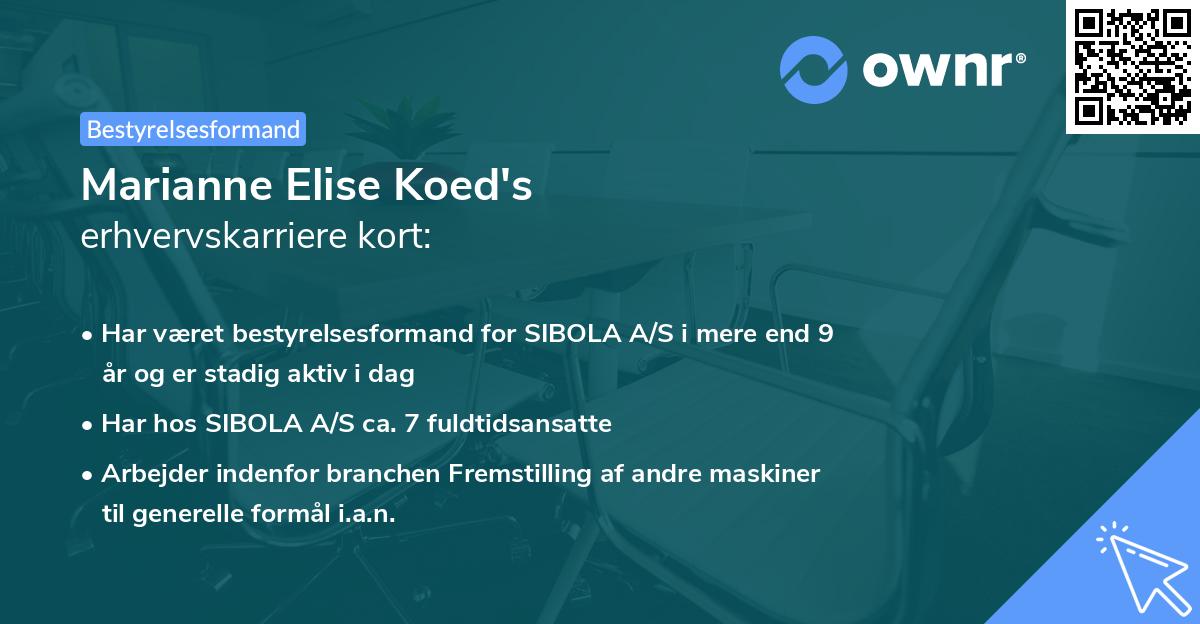 Marianne Elise Koed's erhvervskarriere kort