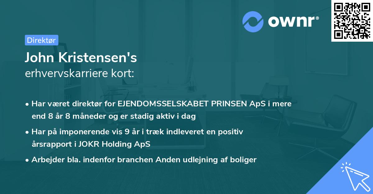 John Kristensen's erhvervskarriere kort