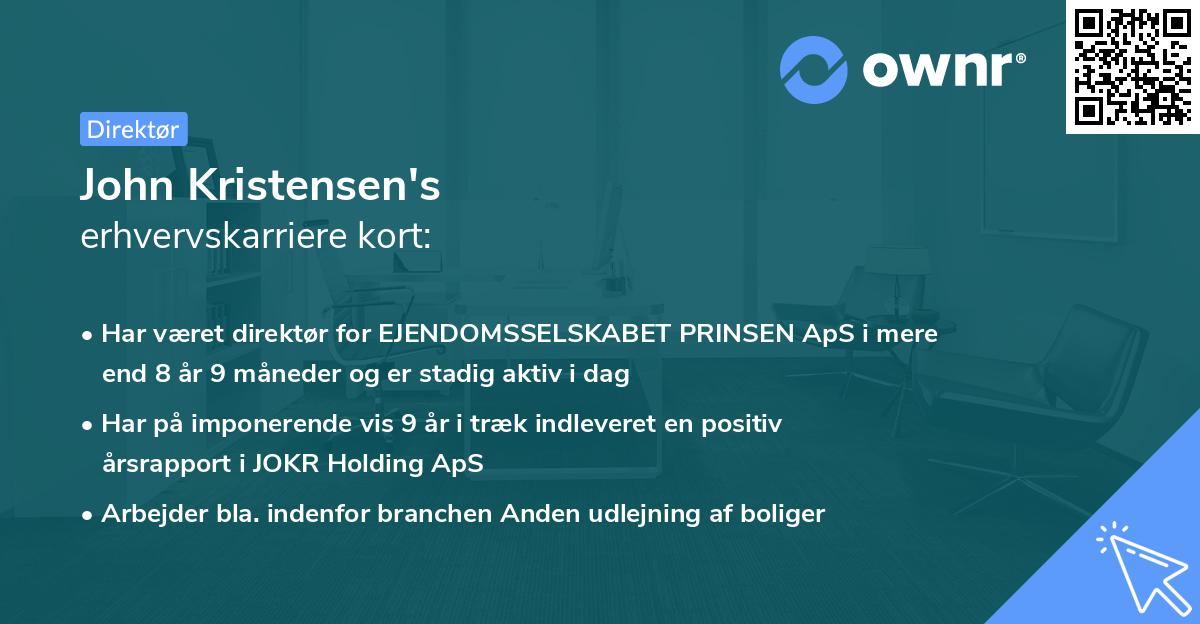 John Kristensen's erhvervskarriere kort