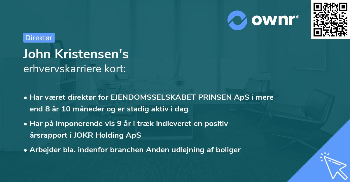 John Kristensen's erhvervskarriere kort