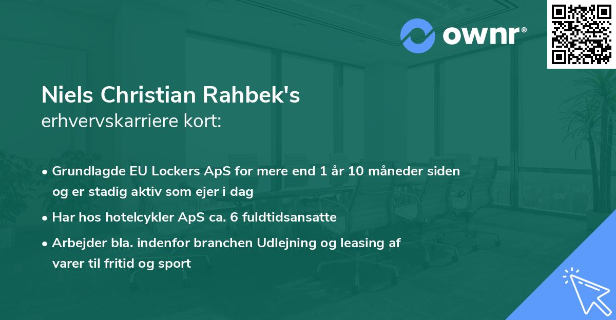 Niels Christian Rahbek's erhvervskarriere kort