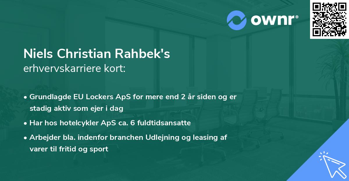 Niels Christian Rahbek's erhvervskarriere kort