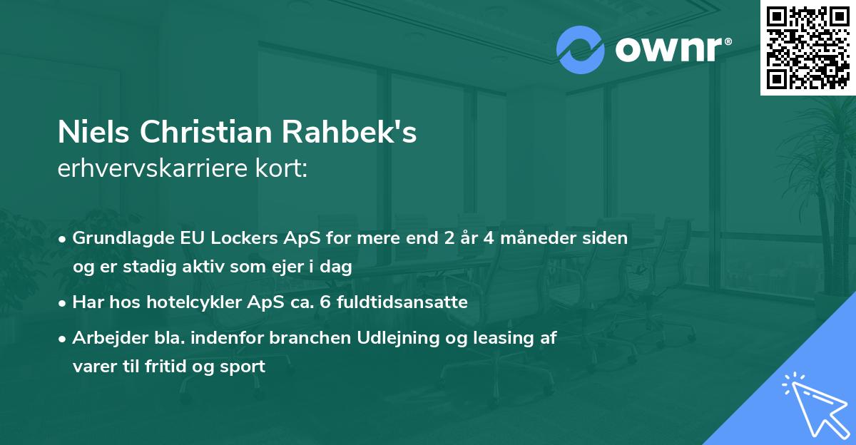 Niels Christian Rahbek's erhvervskarriere kort