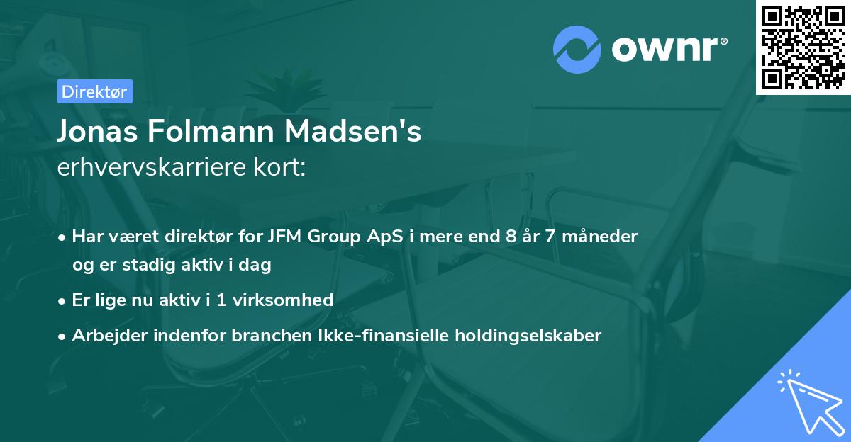Jonas Folmann Madsen's erhvervskarriere kort