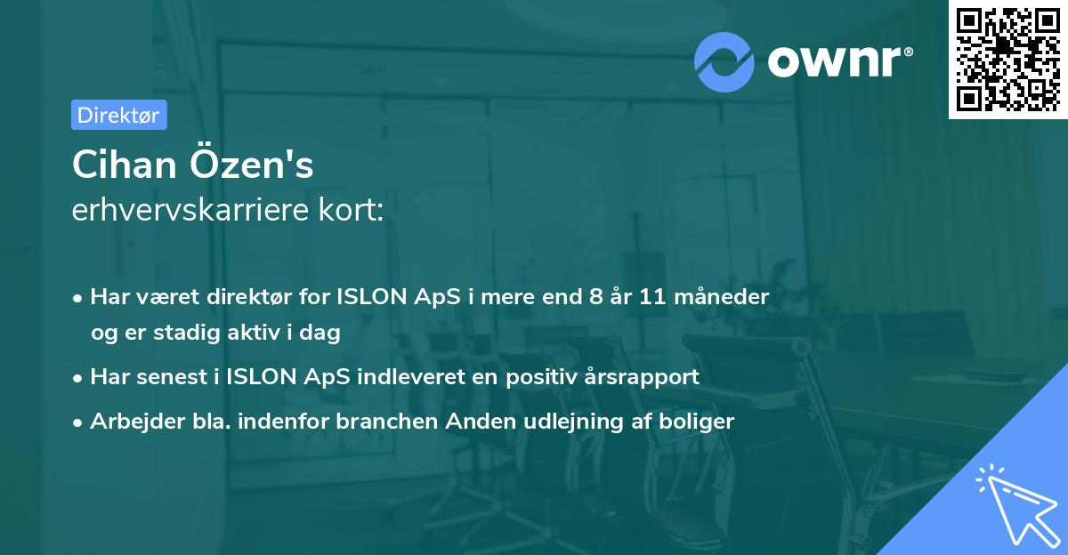Cihan Özen's erhvervskarriere kort