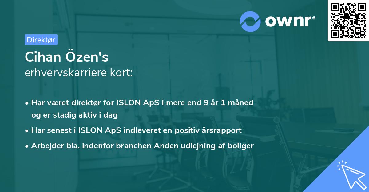 Cihan Özen's erhvervskarriere kort