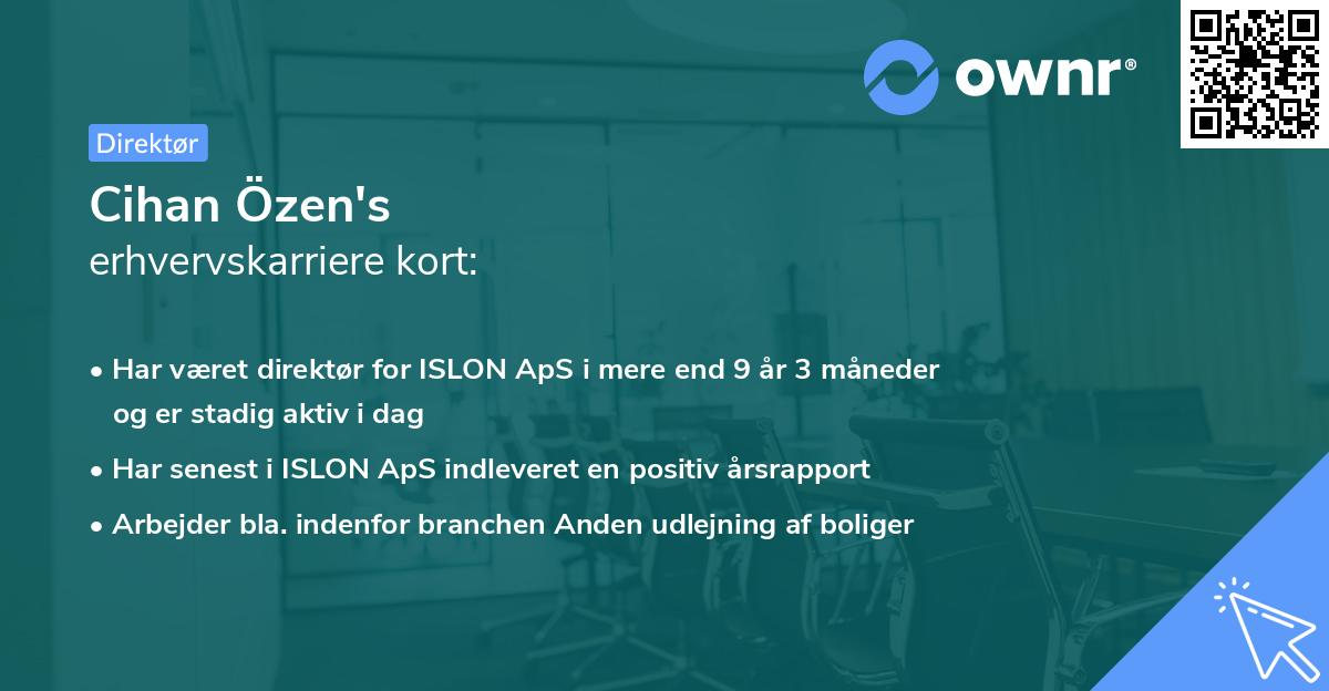 Cihan Özen's erhvervskarriere kort