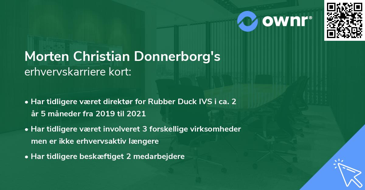 Morten Christian Donnerborg's erhvervskarriere kort