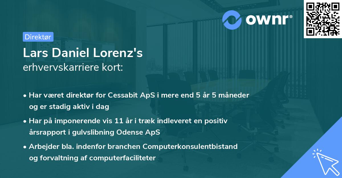 Lars Daniel Lorenz's erhvervskarriere kort