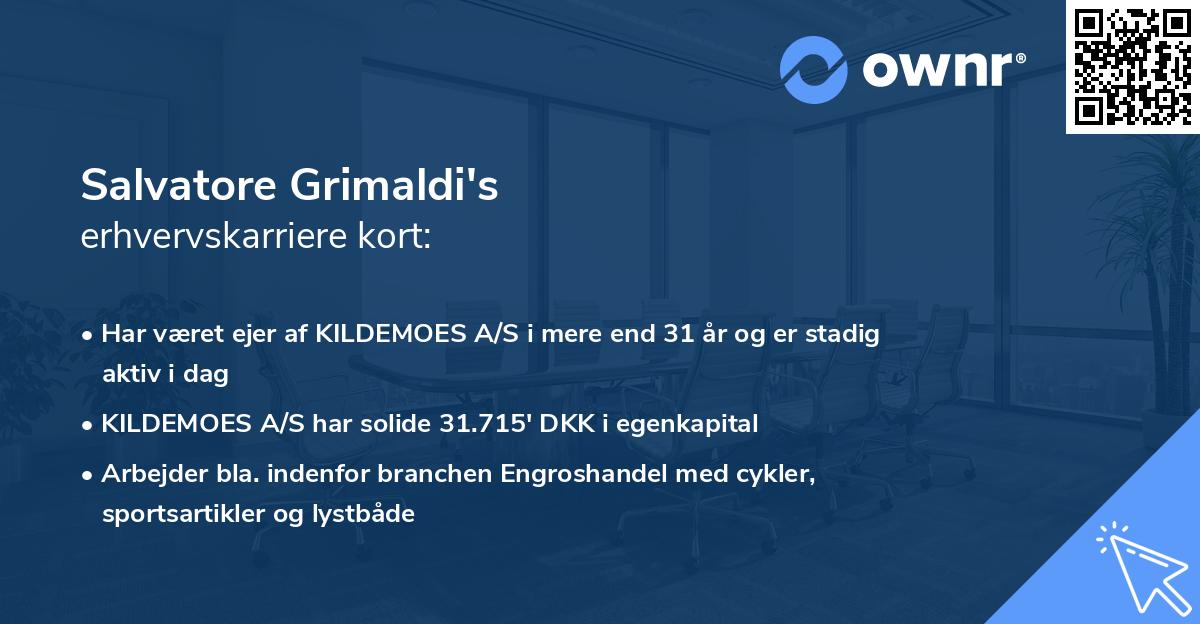 Salvatore Grimaldi's erhvervskarriere kort