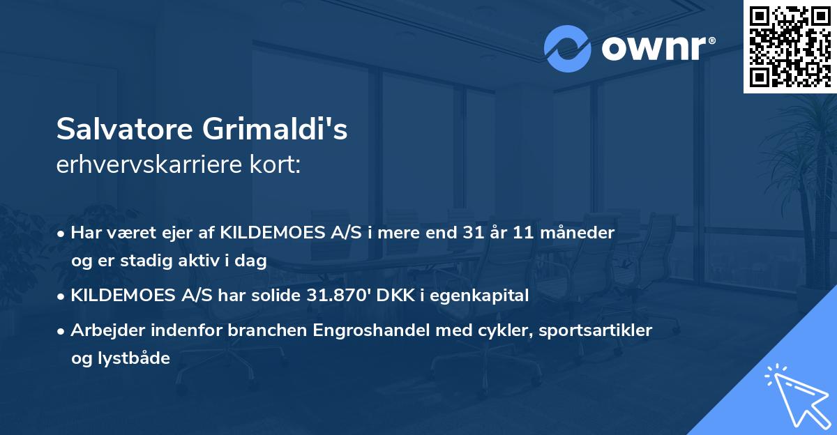 Salvatore Grimaldi's erhvervskarriere kort