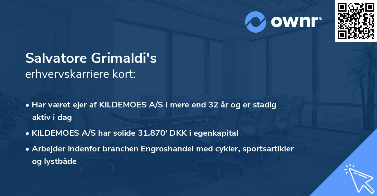 Salvatore Grimaldi's erhvervskarriere kort