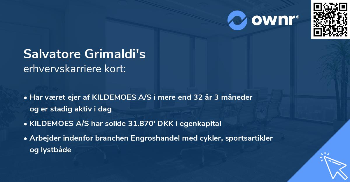 Salvatore Grimaldi's erhvervskarriere kort