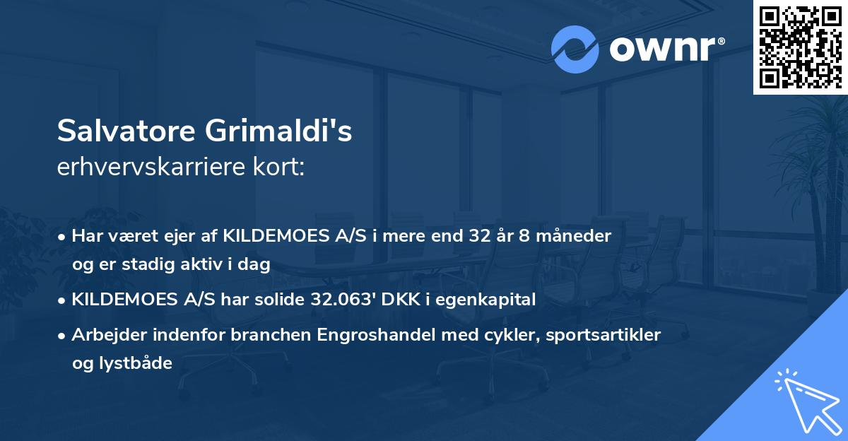 Salvatore Grimaldi's erhvervskarriere kort