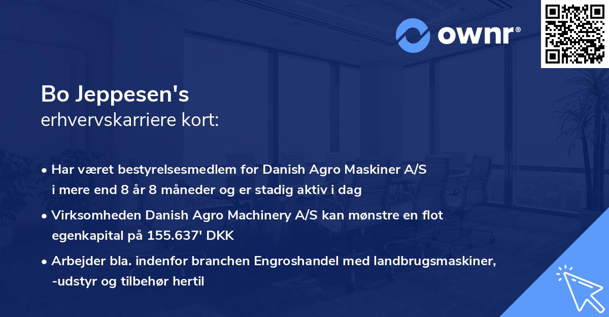 Bo Jeppesen's erhvervskarriere kort