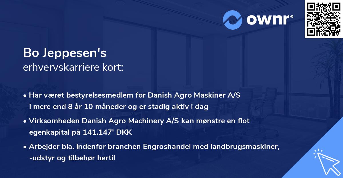 Bo Jeppesen's erhvervskarriere kort