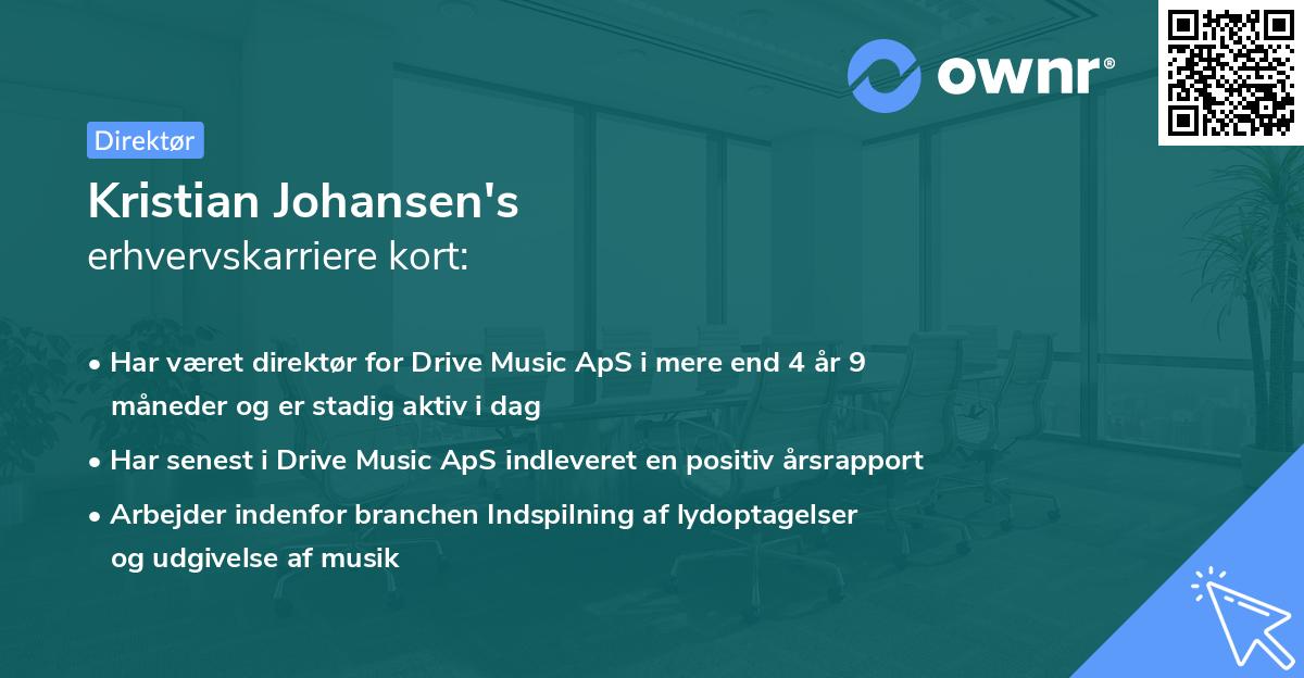 Kristian Johansen's erhvervskarriere kort