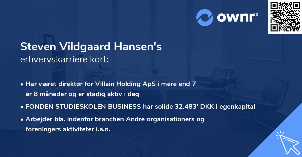 Steven Vildgaard Hansen's erhvervskarriere kort