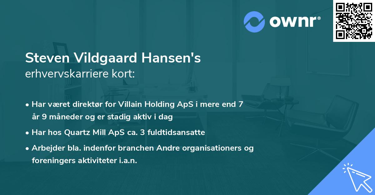 Steven Vildgaard Hansen's erhvervskarriere kort