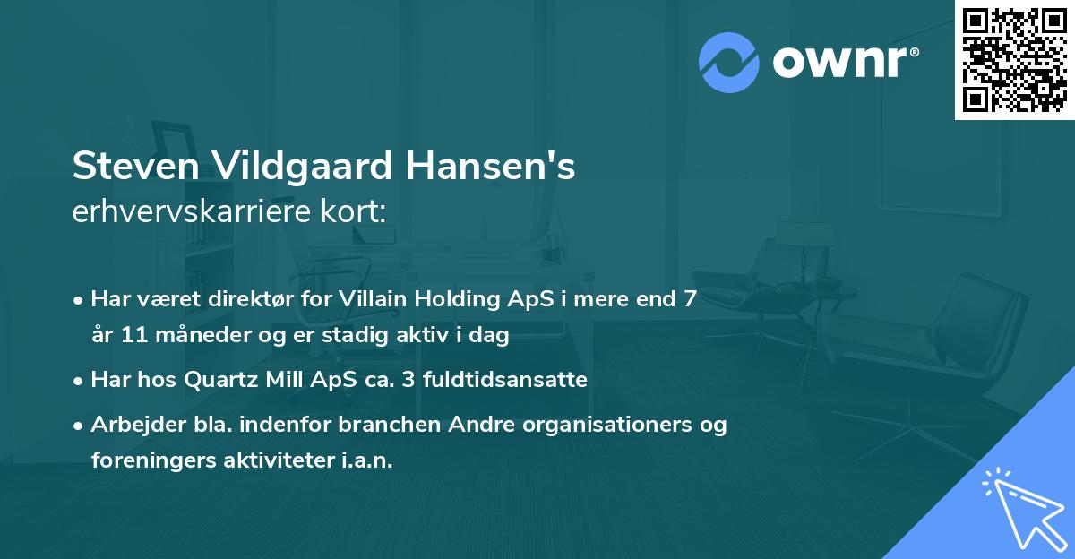 Steven Vildgaard Hansen's erhvervskarriere kort