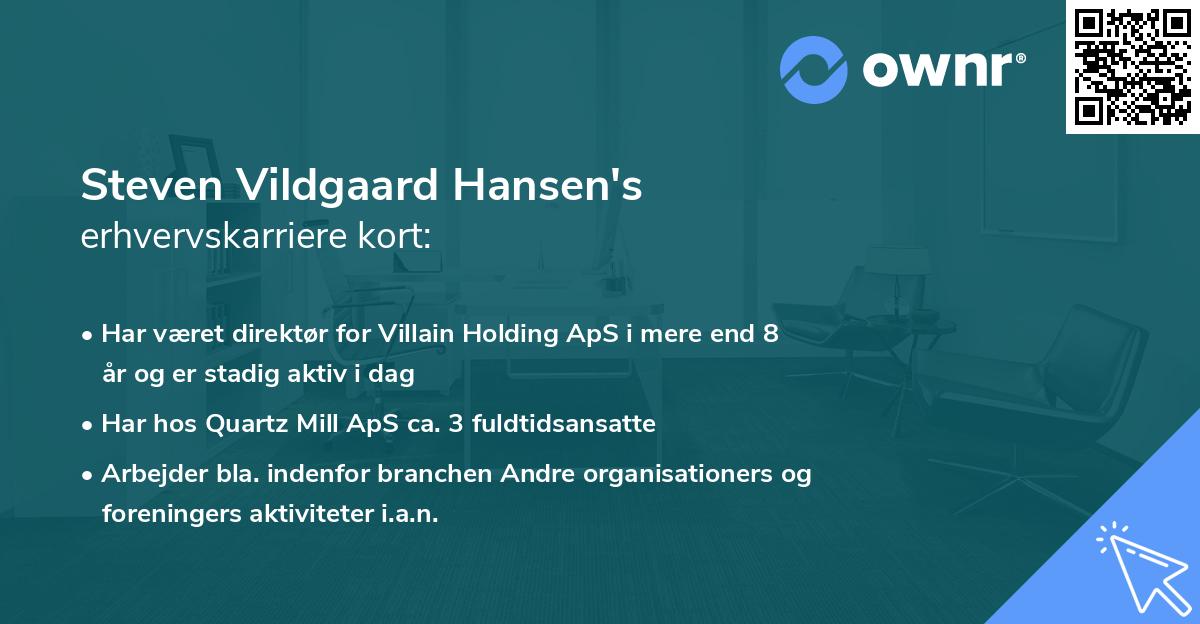 Steven Vildgaard Hansen's erhvervskarriere kort