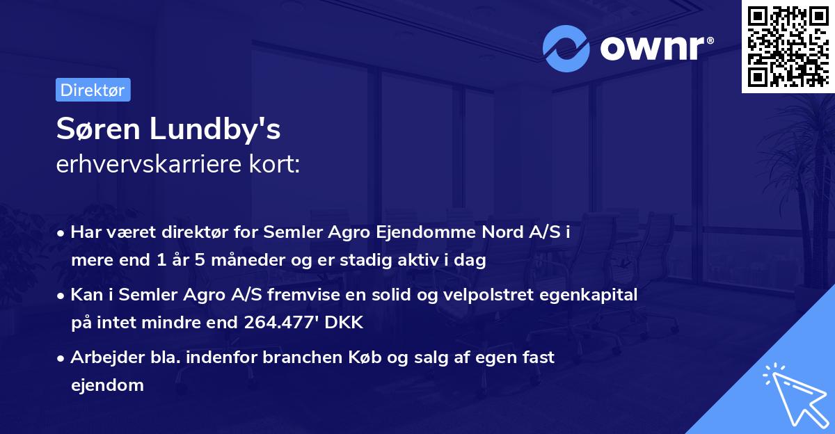 Søren Lundby's erhvervskarriere kort