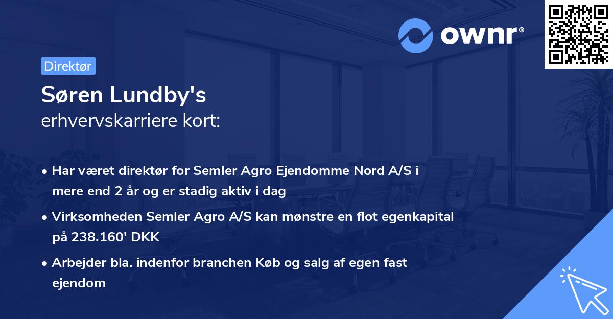 Søren Lundby's erhvervskarriere kort