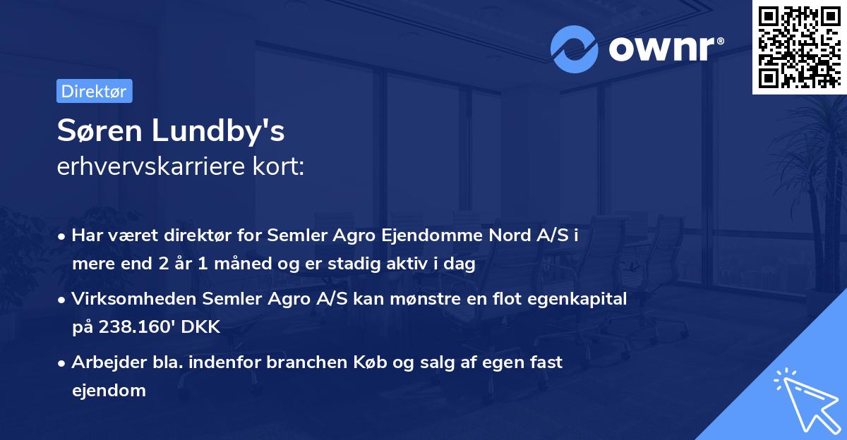 Søren Lundby's erhvervskarriere kort