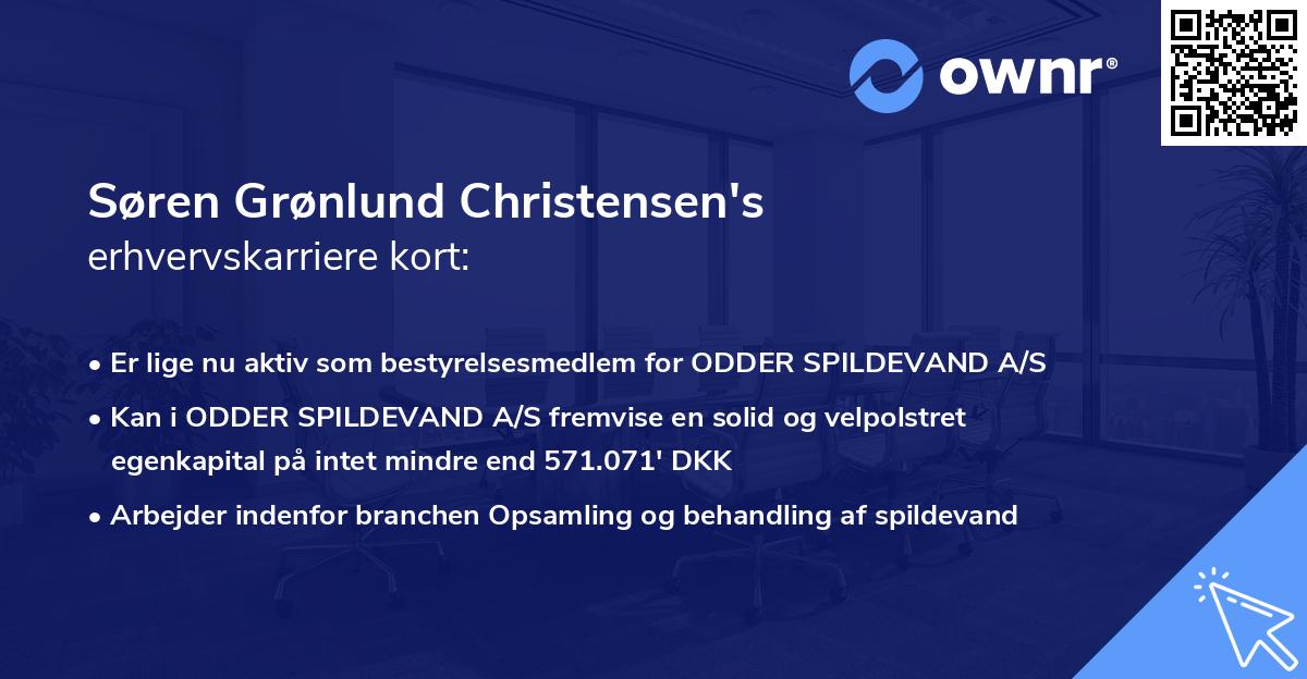 Søren Grønlund Christensen's erhvervskarriere kort