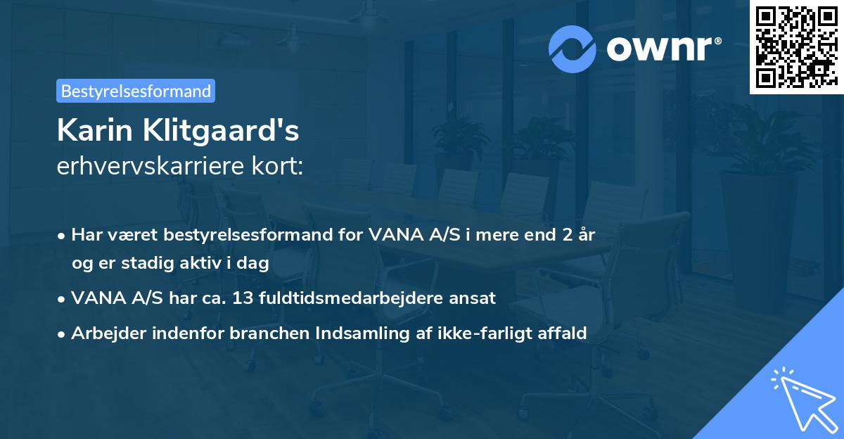 Karin Klitgaard's erhvervskarriere kort