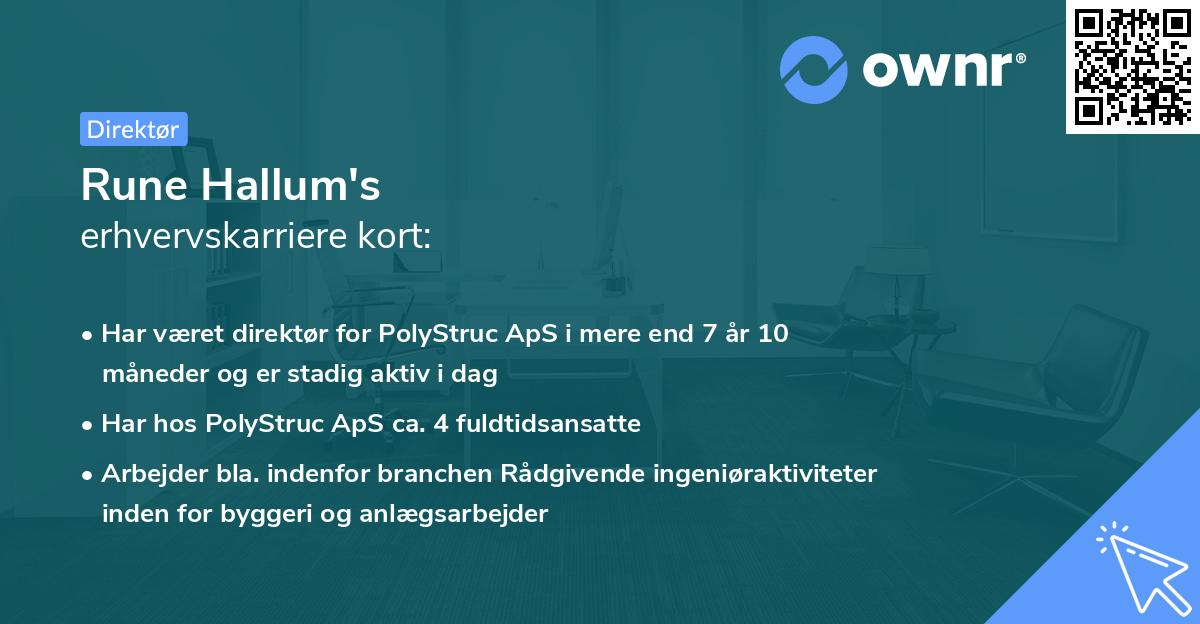Rune Hallum's erhvervskarriere kort
