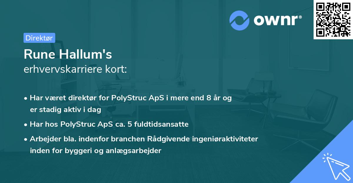 Rune Hallum's erhvervskarriere kort