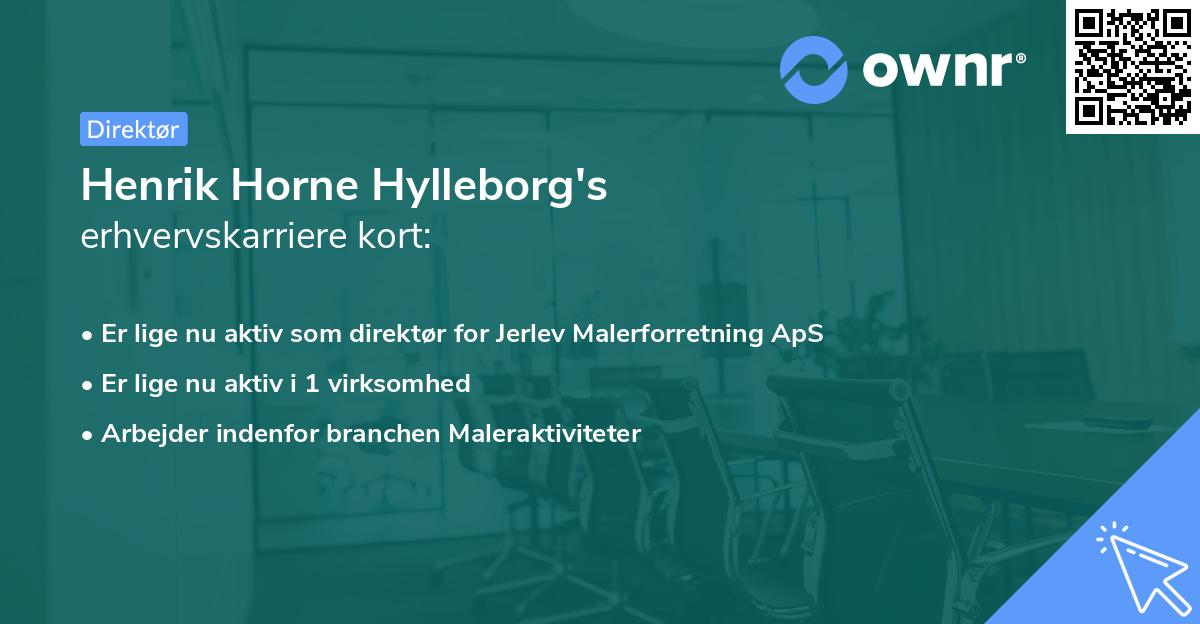 Henrik Horne Hylleborg's erhvervskarriere kort