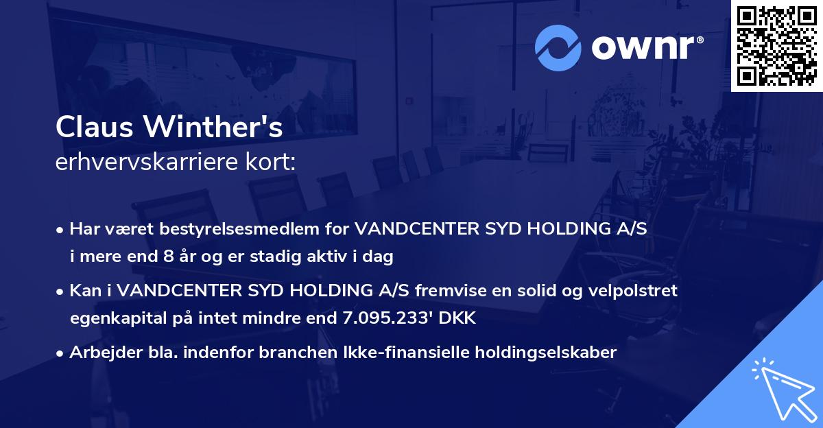 Claus Winther's erhvervskarriere kort